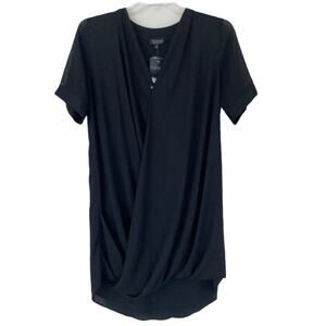 Topshop Black Twist Front Surplice Dress Sz 6